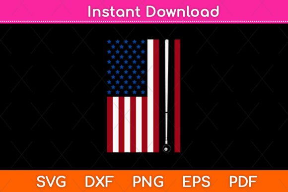 American Flag Billiard Stick Cute Table Graphics
