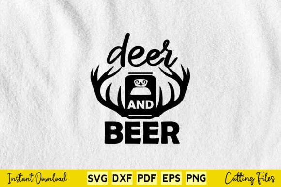 Deer and Beer Funny Hunting Graphics for Creative Projects