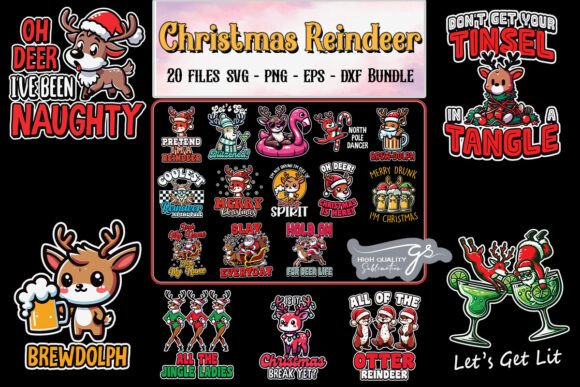 Fun Christmas Reindeer SVG for Crafts and Graphics