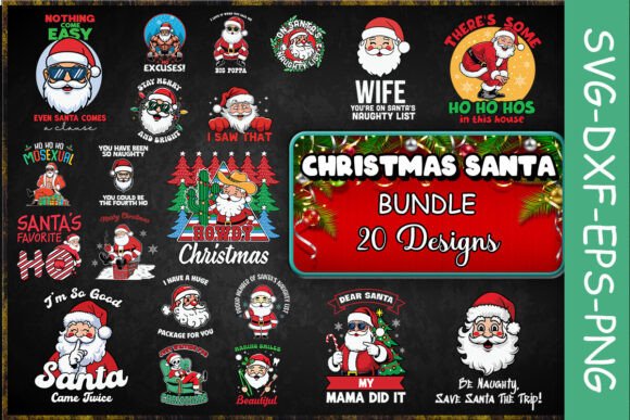 Funny Christmas Santa SVG Bundle for Crafts and Graphics