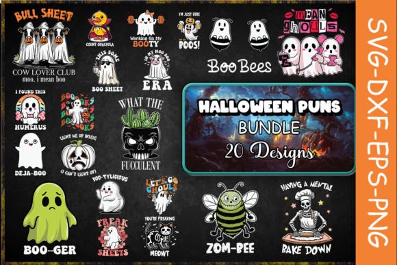 Halloween Puns SVG Bundle for Crafts and Graphics